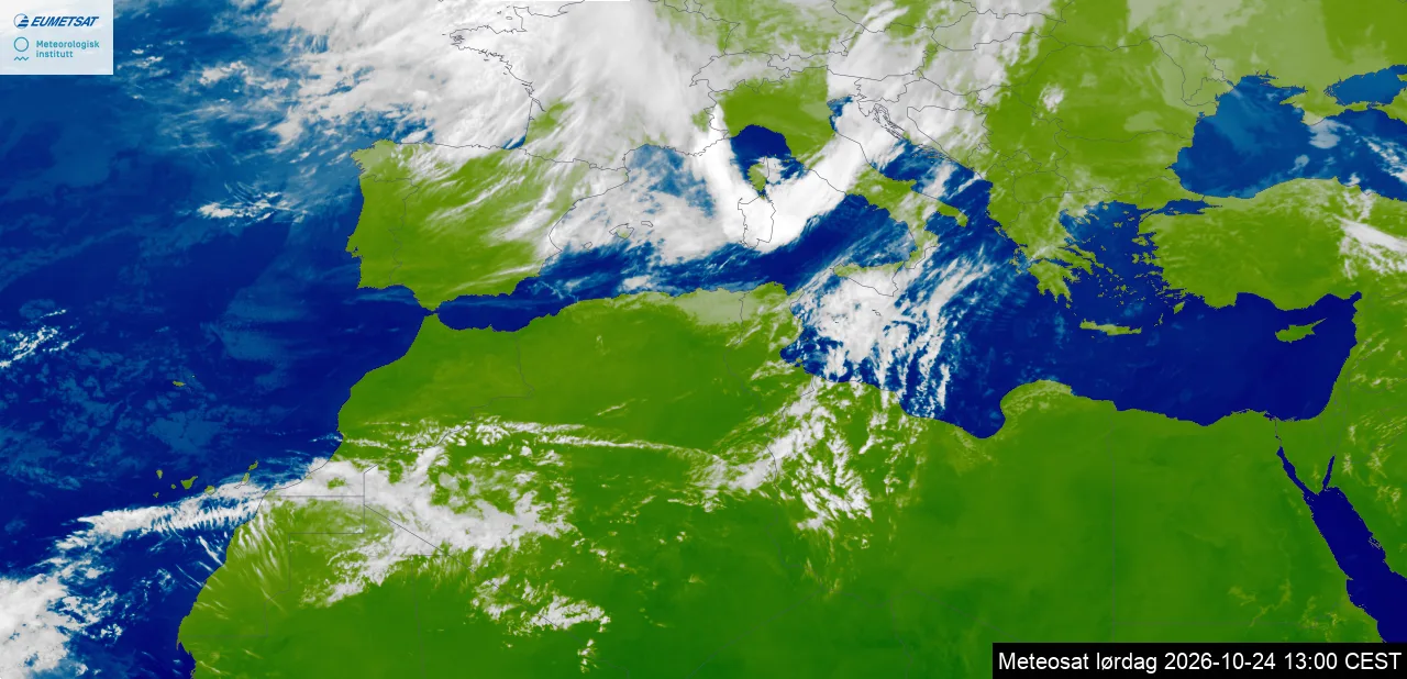 Image satellite météo de Sidi Bouzid Est et de la Tunisie