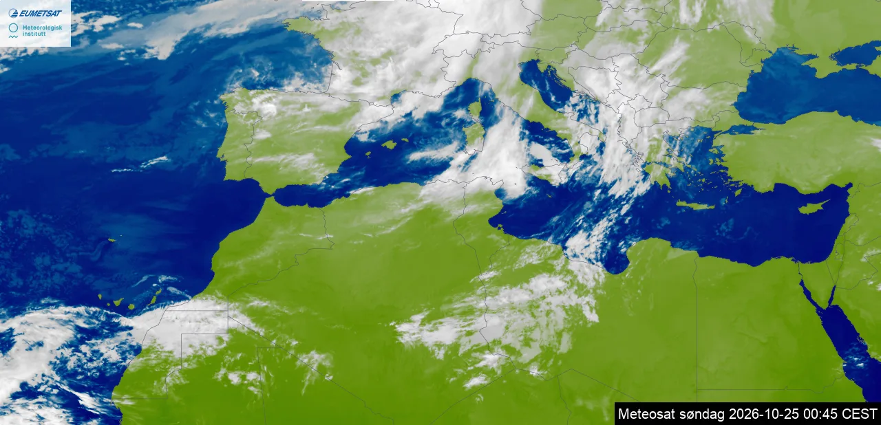 Image satellite météo de Matmata et de la Tunisie