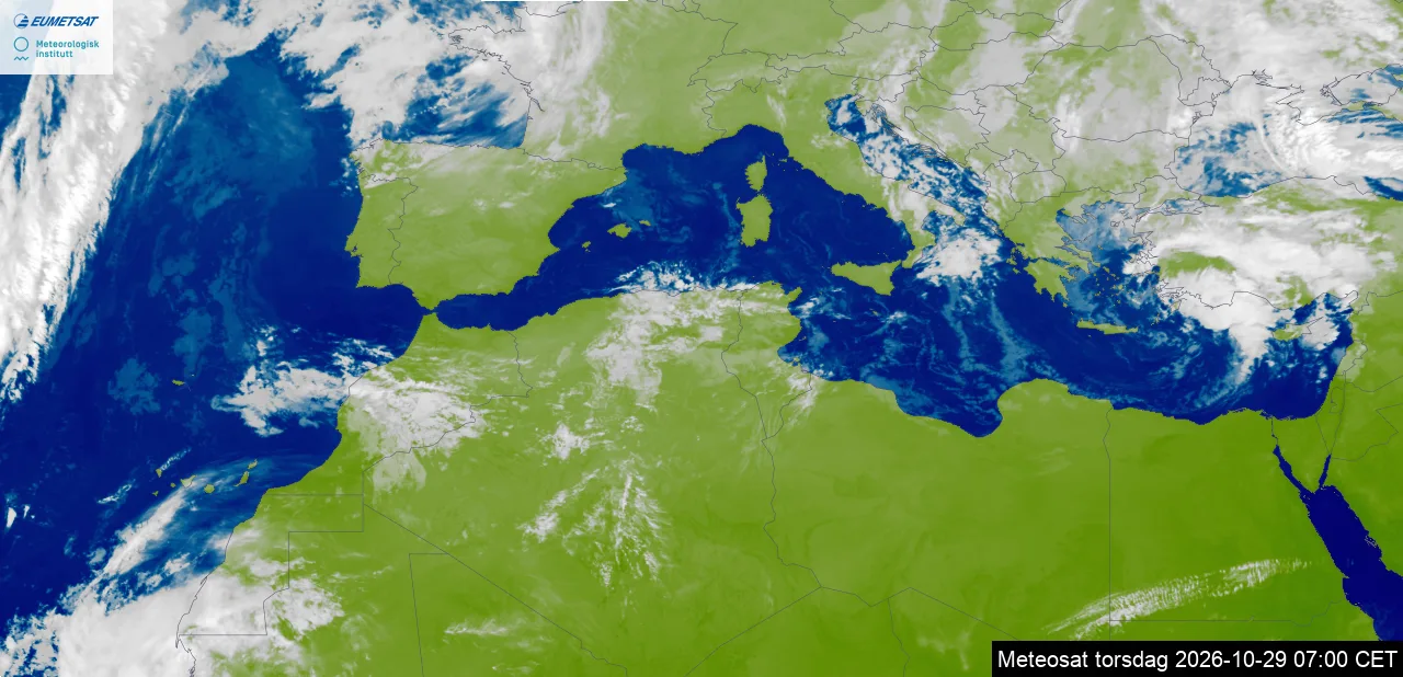 Image satellite météo de Zriba et de la Tunisie