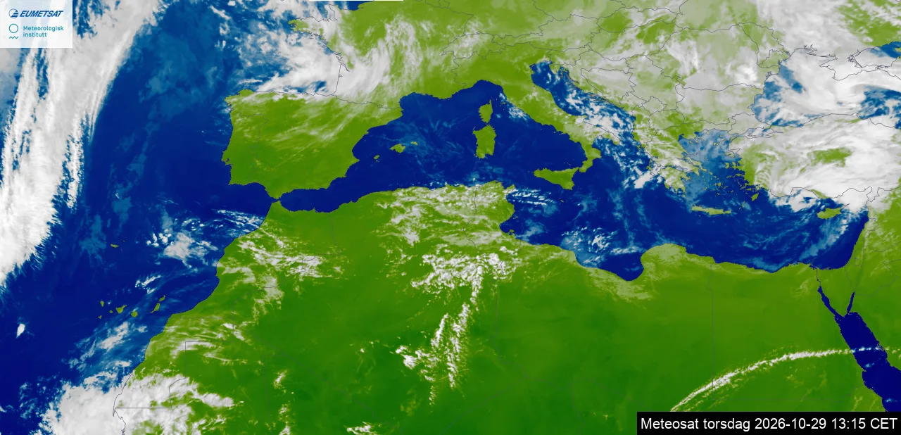 Image satellite météo de Tunis et de la Tunisie