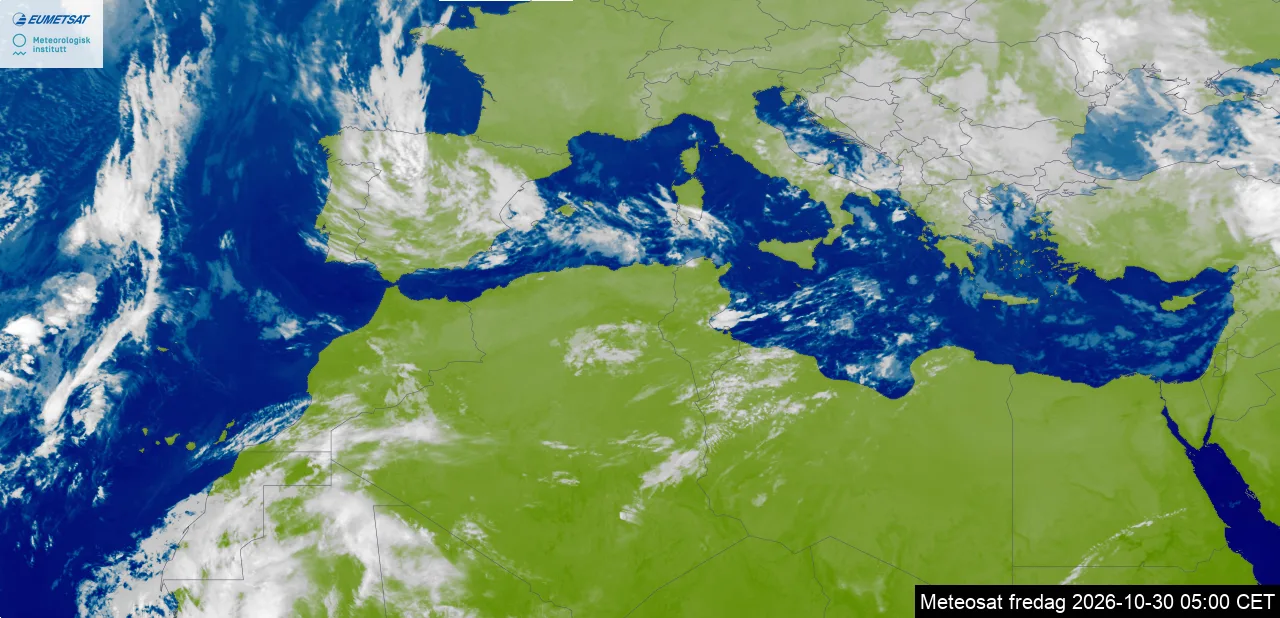 Image satellite météo de Amdoun et de la Tunisie