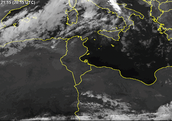 prevision meteo tunisie image satellite animation - météo tunisie vue de satellite